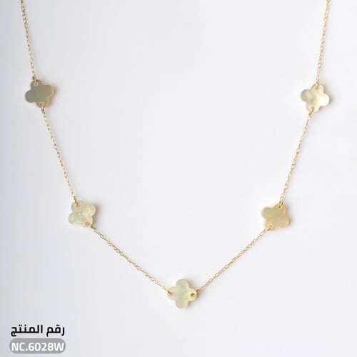 قلادة ذهب عيار 18 بتصميم ناعم بحليات لؤلؤية (NC.60...