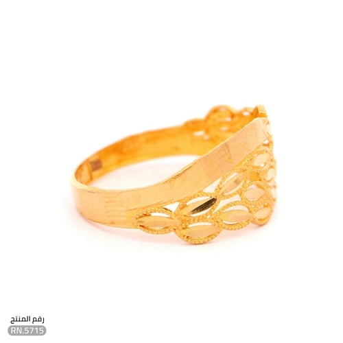 خاتم ذهب عيار 21 تصميم هادئ وناعم (RN.5715)