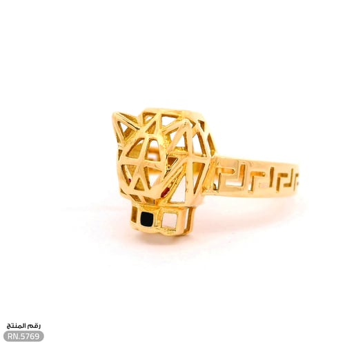 خاتم ذهب عيار 18 تصميم تايجر أ نيق (RN.5769)