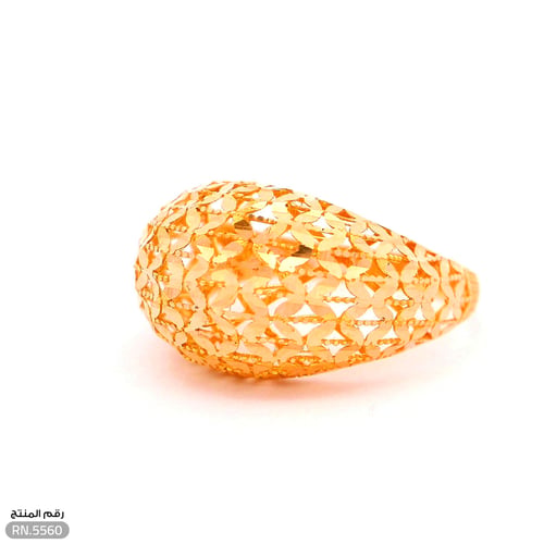 خاتم ذهب عيار 21 تصميم متشابك وفاخر (RN.5560)
