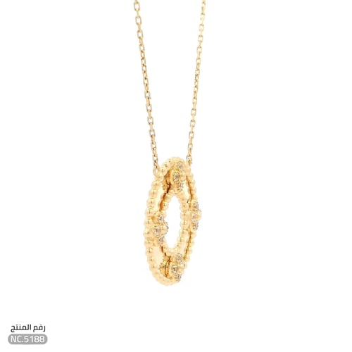 قلادة ذهب عيار 18 مرصعة بفصوص كريستالية أنيقة (NC....