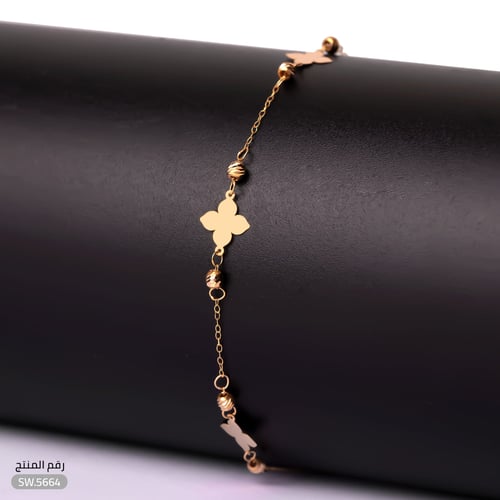 سوارة تصميم زهرة ناعمة ذهب عيار 21 (SW.5664)