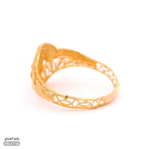 خاتم ذهب عيار 21 تصميم أنثوي فاخر (RN.5718)