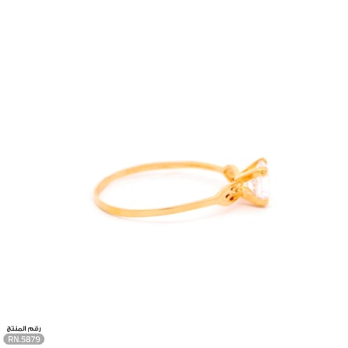 خاتم ذهب عيار 21 تصميم ناعم بفص فاخر (RN.5879)