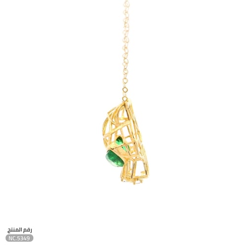 قلادة ذهب عيار 18 تايجر بفصوص خضراء فاخرة (NC.5349...