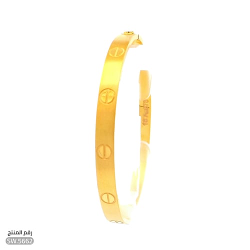 سوارة بتصميم مصقول فاخر ذهب عيار 21 (SW.5662)