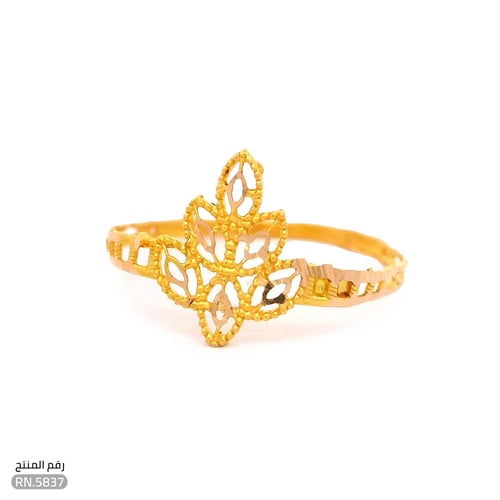 خاتم ذهب عيار 21 تصميم أنيق مميز (RN.5837)