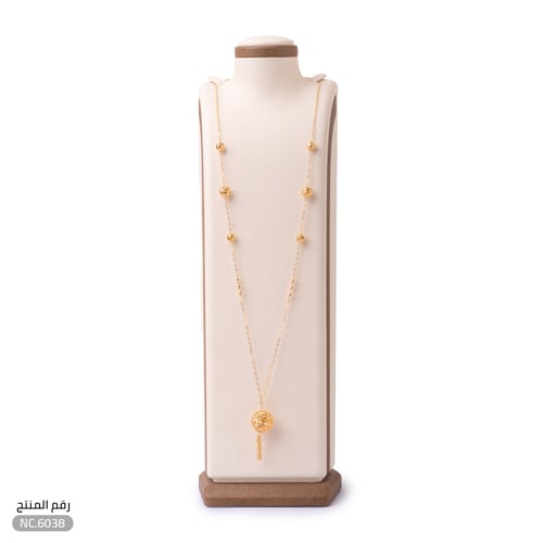 سبحة ذهب عيار 21 تصميم كرة ذهبية أنيقة (NC.6038)