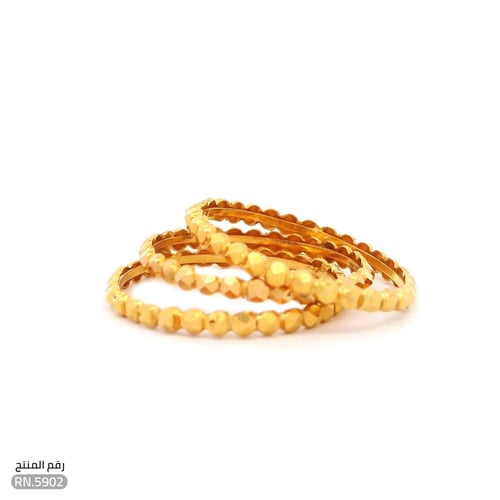 دبلة ثلاثية بتصميم فاخر ذهب عيار 21 (RN.5902)
