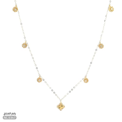 قلادة ذهب عيار 18 تصميم ناعم وفريد (NC.5347)