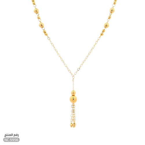 قلادة ذهب عيار 21 تصميم كرات ذهبية فخمة (NC.5956)