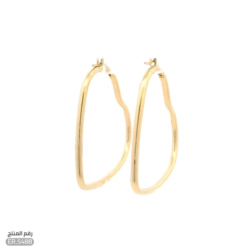 حلق ذهب عيار 18 تصميم قلب ناعم (ER.5488)