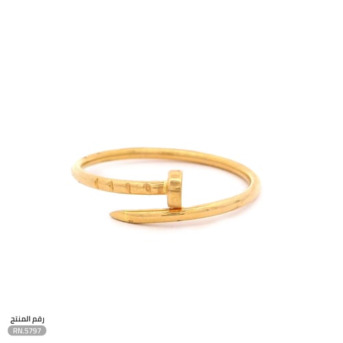 خاتم ذهب عيار 21 تصميم ناعم فاخر (RN.5797)