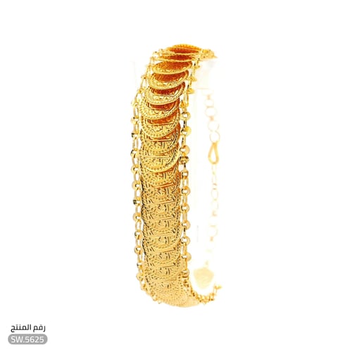 أسوارة ذهب عيار 21 تصميم تراثي فاخر (SW.5625)