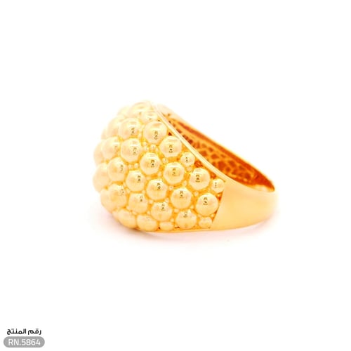 خاتم ذهب عيار 21 بنقوش مميزة (RN.5864)