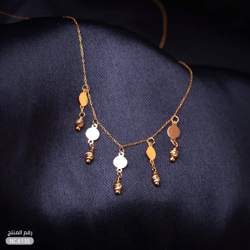 قلادة ذهب عيار 21 بتصميم متدلي فاخر (NC.6135)