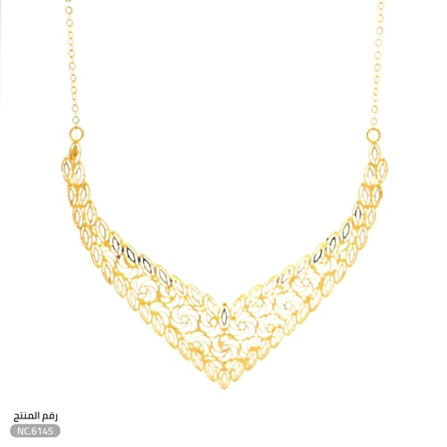 قلادة ذهب عيار 21 تصميم أنيق وفاخر (NC.6145)