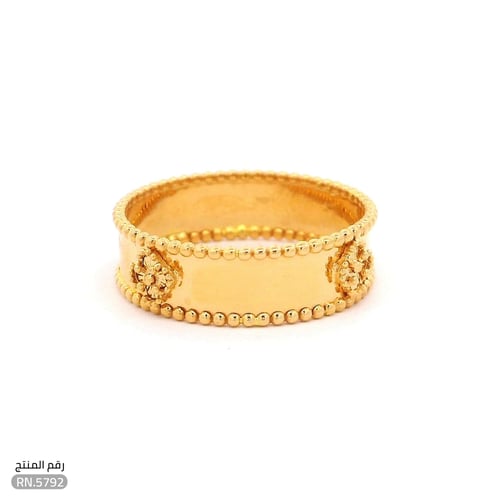 دبلة ذهب عيار 21 بخرزات ذهبية ونقوش فريدة (RN.5792...