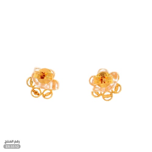 حلق ذهب عيار 21 تصميم زهرة فاخرة (ER.5510)
