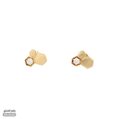 حلق ذهب عيار 18 تصميم بسيط أنيق (ER.5520)