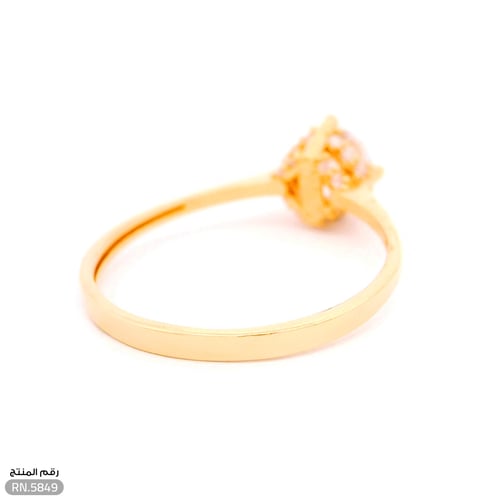 خاتم ذهب عيار 21 تصميم ناعم وفص فاخر (RN.5849)
