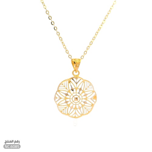 قلادة ذهب عيار 21 تصميم زهرة فخمة (NC.6085)