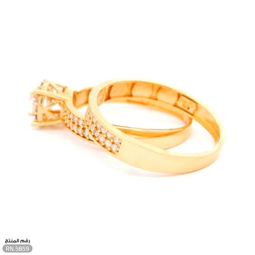 خاتم ذهب عيار 21 توينز بفصوص أنيقة (RN.5859)