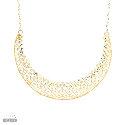 قلادة ذهب عيار 21 تصميم هلالي أنيق (NC.6143)