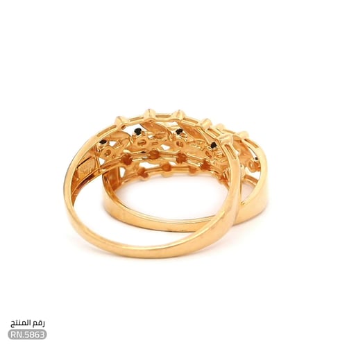 خاتم ذهب عيار 21 توينز تصميم مفتوح وفص فاخر (RN.58...