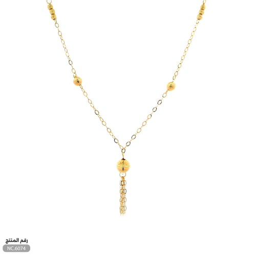 قلادة ذهب عيار 21 تصميم ناعم وهادئ (NC.6074)