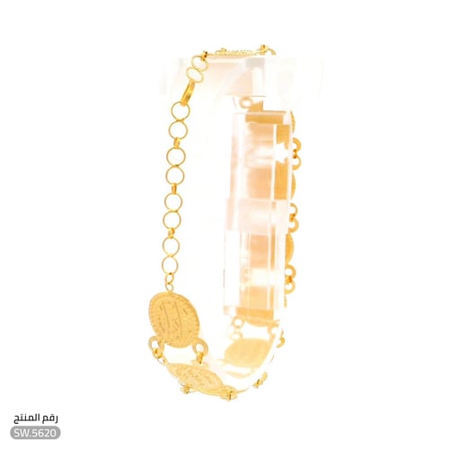 أسوارة ذهب عيار 21 بنقوش تراثية فخمة (SW.5620)