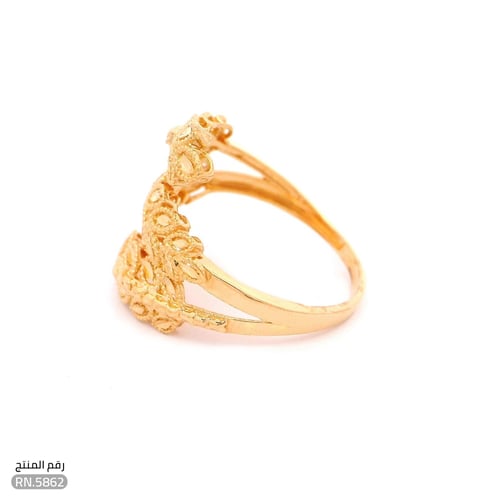 خاتم ذهب عيار 21 تصميم فريد وفاخر (RN.5862)