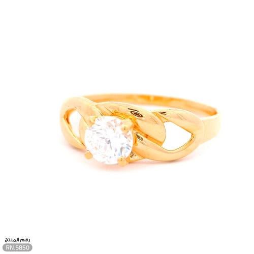 خاتم ذهب عيار 21 تصميم ساحر وفص لامع (RN.5850)