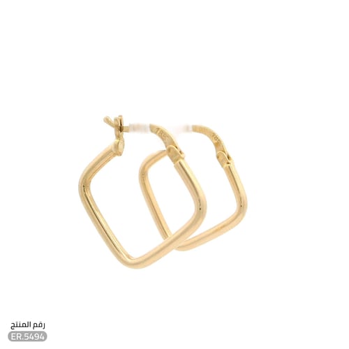 حلق ذهب عيار 18 تصميم ناعم بسيط (ER.5494)