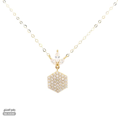 قلادة ذهب عيار 18 بفصوص أنيقة (NC.5339)