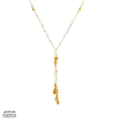 قلادة ذهب عيار 21 تصميم كرات ذهبية فاخرة (NC.6005)