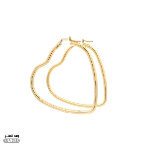 حلق ذهب عيار 18 تصميم قلب ناعم (ER.5488)