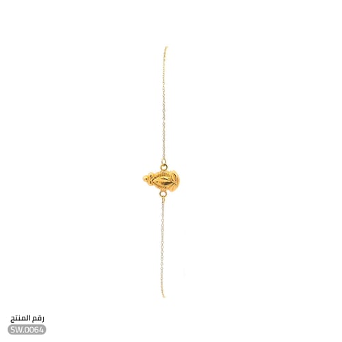 سوارة تصميم ناعم وبسيط ذهب عيار 18 (SW.0064)