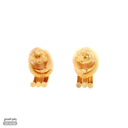 حلق ذهب عيار 18 تصميم عقدة فريدة (ER.5498)