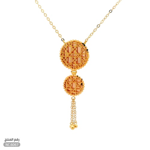 سبحة ذهب عيار 21 تصميم دائري شبكي أنيق (NC.6067)