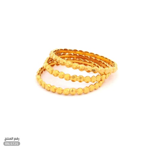 دبلة ذهب عيار 21 ثلاثية بتصميم فاخر (RN.5725)