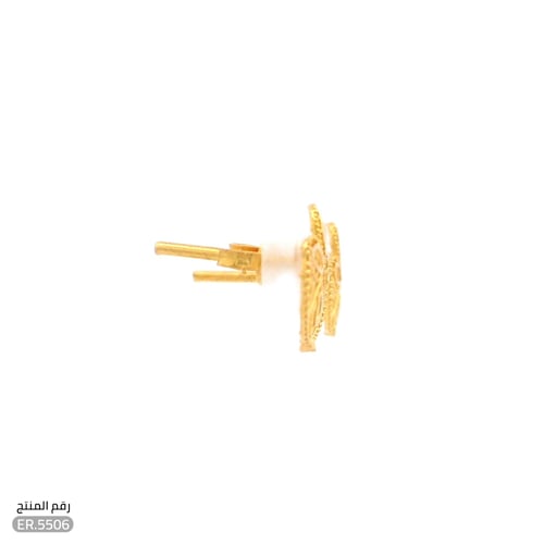 حلق ذهب عيار 21 تصميم بنقش مميز (ER.5506)