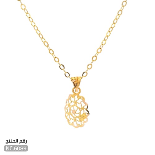 قلادة ذهب عيار 21 تصميم وردة أنيقة (NC.6089)