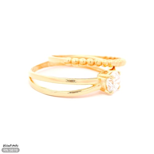 خاتم ذهب عيار 21 توينز تصميم ناعم ونقوش فريدة (RN....