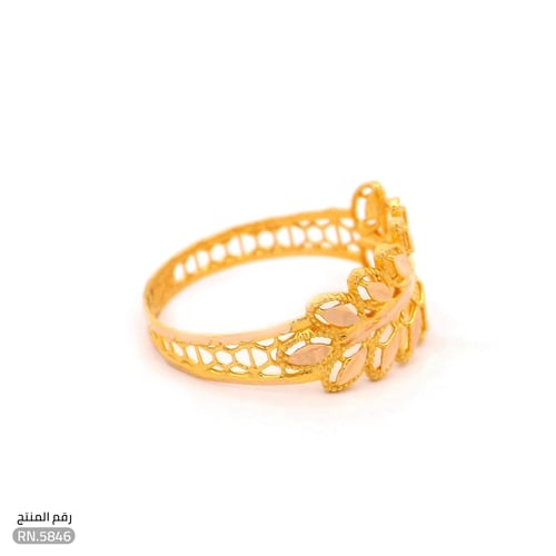 خاتم ذهب عيار 21 تصميم ساحر أنيق (RN.5846)