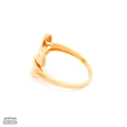 خاتم ذهب عيار 21 تصميم أوراق أنيقة (RN.5865)