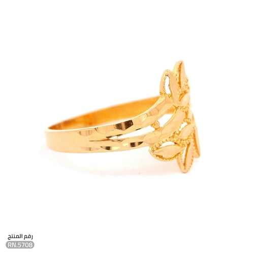 خاتم ذهب عيار 21 تصميم اوراق متشابكة فاخرة (RN.570...