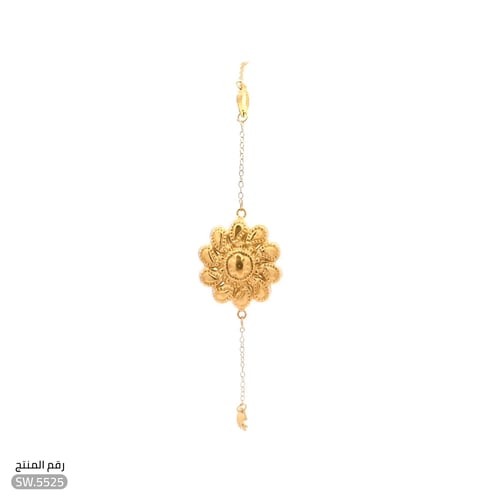 سوارة ذهب عيار 21 تصميم زهرة ساحرة (SW.5525)