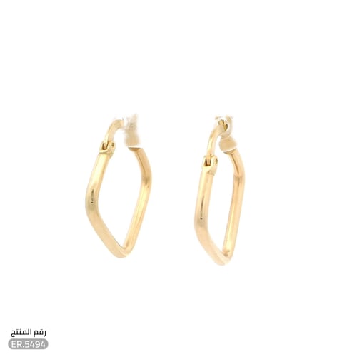 حلق ذهب عيار 18 تصميم ناعم بسيط (ER.5494)