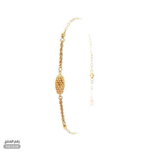سوارة ذهب عيار 21 تصميم اسطواني مبروم فاخر (SW.563...